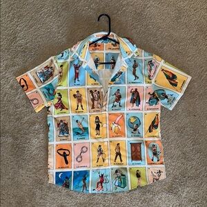 Colorful Graphic Casual Button Down Shirt